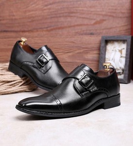 Mens Dress Formal Business Buckle Slip on Low Tow Breathable Pumps Leather Shoes