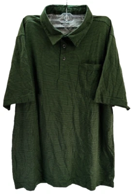 Pacific Trail Men's Striped Performance Polo- Green, Large - Image 1 of 4