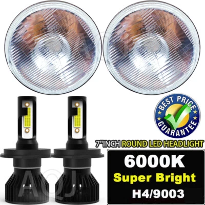 For Dodge D100 D200 D300 Pickup 7inch Round LED Headlights Hi/Lo Sealed Beam 2x - Image 1 of 4