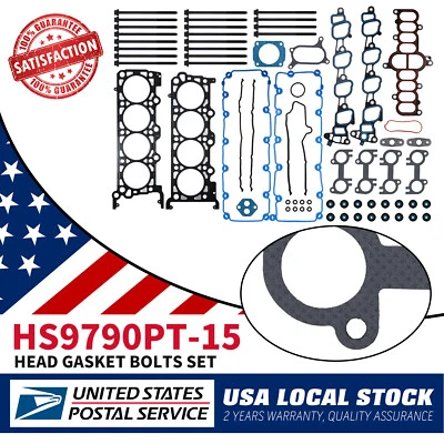 Juego de pernos de junta de cabeza Fit 2000-04 Ford F150 F350 Expedition Excursion E150 5,4 L Foto 1 de 4