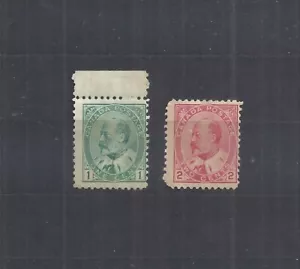 Canada 1903-08 King Edward VII 1 Cent and 2 Cent (Scott 89 and 90) MNG - Picture 1 of 2