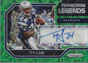 2020 Panini Prizm Franchise Legends Signatures Prizm Green Scope Ty Law Auto /25
