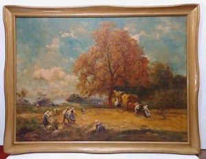 LISTED AMERICAN DENNIS AINSLEY Sd ORIC O/C WORKERS in FIELD LANDSCAPE - Picture 1 of 10