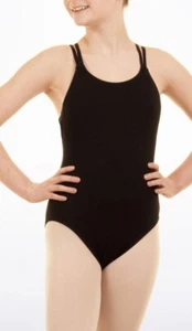 Capezio Camisole Leotard with Double Strap Back Cotton Black Teens Adult XS - Picture 1 of 2