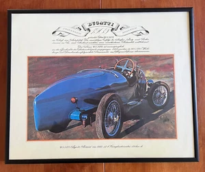 Bugatti Typ 23 Brescia 1923, Aral Sammler-Plakat 70er Jahre, 42x33 cm, Alurahmen - Bild 1 von 1