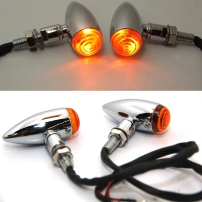 Chrom Motorrad Blinker Halogen Kugel Bremse Blinker Rücklicht Für Harley Bobber - Bild 1 von 4