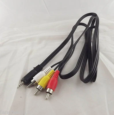 2.5mm Mini Stereo Aux Plug To 3 RCA Male Adapter AV Audio Video Cable 1.5m/5ft - Image 1 of 4