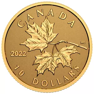 2022 Canada $10 Everlasting Maple Leaf - Reverse Proof Pure Gold Coin - Picture 1 of 5
