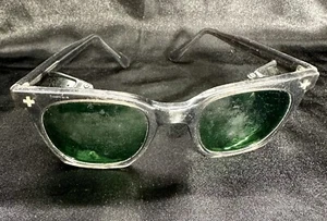 airco aop z87 safety glasses horn rim 1950's vintage green lenses ~ Rare Find! - Picture 1 of 8