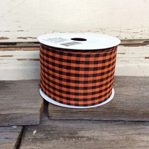 Darice Craft Supply Plaid Halloween Fabric Wreath Ribbon 25ft x 2.5inch - Picture 1 of 3