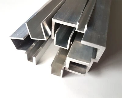 Aluminium U Channel 3/8" 1/2" 5/8" 3/4" 1" - 1/16" or 1/8" Thick 50 - 600mm Long - Image 1 of 4