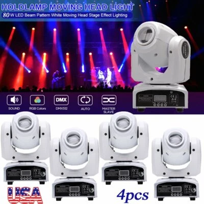 4PCS 100W Gobo RGBW LED Moving Head Light Beam Stage Spot Lighting Disco DJ Show - Image 1 of 4
