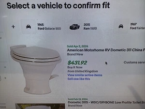 Marine TOILET BOWL RV TRAILER CAMPER 302311643 MOTORHOME DOMETIC 311 Pedal Flush - Picture 1 of 18