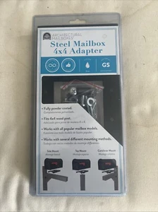 Architectural Mailboxes 7540B-10 Mailbox Adapter Plate 4" x 4" Black - Picture 1 of 2