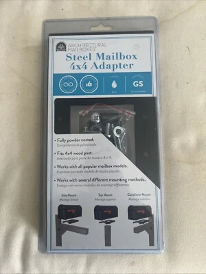 Architectural Mailboxes 7540B-10 Mailbox Adapter Plate 4" x 4" Black - Image 1 of 2