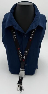 Delta Airlines Seat Belt Lanyard Airbus Boeing HIGH QUALITY Black - Image 1 of 2