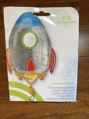 "Cohete Mylar/Globo de lámina - Globo temático del espacio exterior - 29"" - NUEVO Foto 1 de 2