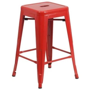 Flash Furniture 24" Metal Backless Counter Stool in Red - Picture 1 of 9