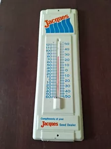 Vintage Metal Jacques JX Hybrids Thermometer Farm Ag Seed Corn Dealer 14 inches - Picture 1 of 2