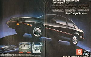 Anuncio impreso de 2 páginas de Chrysler Dodge Shadow 1986 - Imagen 1 de 1