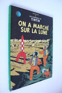TINTIN ON A MARCHÉ SUR LA LUNE HERGÉ CASTERMAN DOS C4 1980 BON ÉTAT - Picture 1 of 8