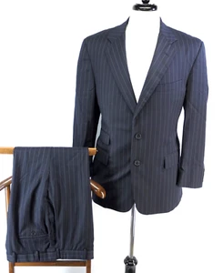 Brooks Brothers Staple Navy Blue Pinstripe Super 110s Dual Vent Wool Suit USA 39 - Bild 1 von 11