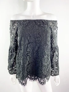 Chaser Black Lace Off The Shoulder Top Size XS Bell Sleeves Whimsigoth NEW - Picture 1 of 10