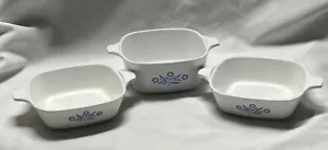Vintage 60’s 3er Set Corning Ware Blue Cornflower 2xP-41 & P-43 -- B / ohne Deckel - Bild 1 von 8