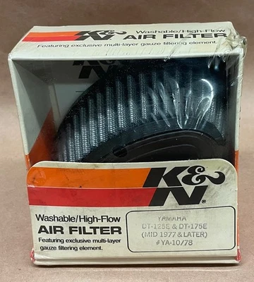 Воздушный фильтр K&N YA-10/78 Yamaha mid 77-79 DT 175 125 78-81 MX175 - Изображение 1 из 2