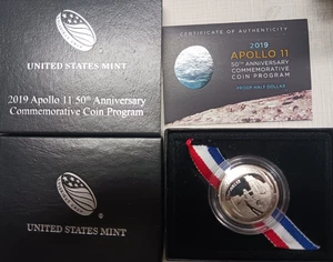 Medio dólar de prueba US Apollo 11 2019-S en OGP con certificado de autenticidad - Imagen 1 de 3