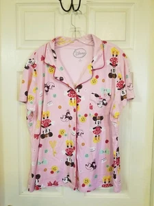 Pigiama Disney pigiama donna 2x rosa colletto sh/slv completo bottoni Minnie Mouse - Foto 1 di 9