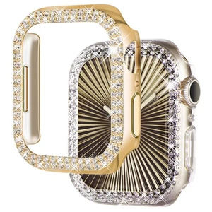 2er Pack Bling Apple Watch 46mm Gehäuse für Series 10, Gold & Klar - Bild 1 von 7