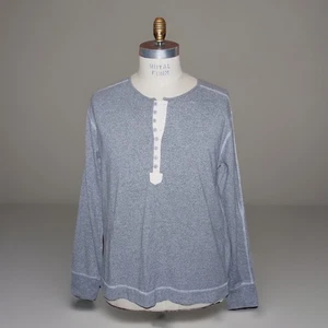 J Peterman Men's Large Men's Gray Henley Long Sleeve Shirt - Picture 1 of 7