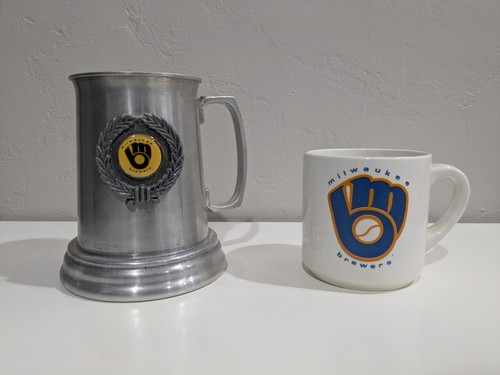 Milwaukee Brewers Vintage Ceramic Coffee Mug & Metal Beer Stein | eBay