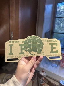 1950s International Farm Youth Exchange License Plate Topper Rumney Depot NH - Picture 1 of 5