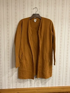 Cárdigan J Crew para mujer talla XS frente abierto naranja bolsillos de algodón - Imagen 1 de 8