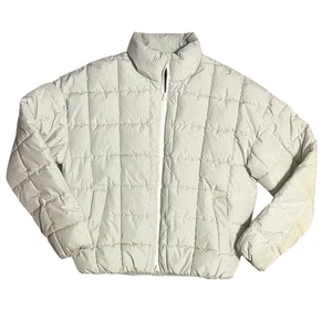 Chaqueta acolchada acolchada acolchada Urban Outfitters UO para hombre unisex rayas blancas talla pequeña - Imagen 1 de 17