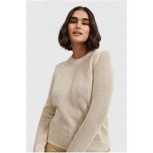 Everlane Mesh Soft Cotton Crew Sweater in Praline Cream Women's sz XS Minimalist - Picture 1 of 11