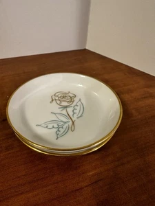 Butter Pat Dish Easterling China Spencerian Rose Coaster trinket dish Set of 2 - Picture 1 of 6