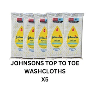 JOHNSONS TOP-TO-TOEWASHCLOTHS - 5 PACKS - New & Sealed - FREE P & P - Picture 1 of 3