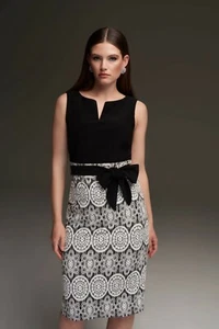 Joseph Ribkoff Style 213717 UK Size 10 Black/White Dress Original Price £249.00 - Picture 1 of 8