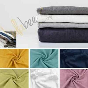 8oz 100% Pure Washed Natural Linen Fabric Flax, 140cm Wide, 14 Colours - Picture 1 of 55