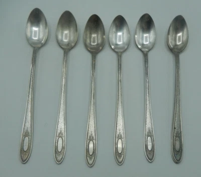 7 Ice Tea Spoons National Silver Co. Silverplate S.E.B  E.P.N.S Vassar 7.5" long - Image 1 of 4