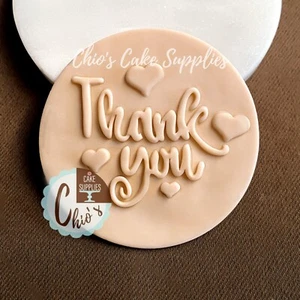 Thank you Fondant Debosser Stamp. Style 01 - Picture 1 of 5