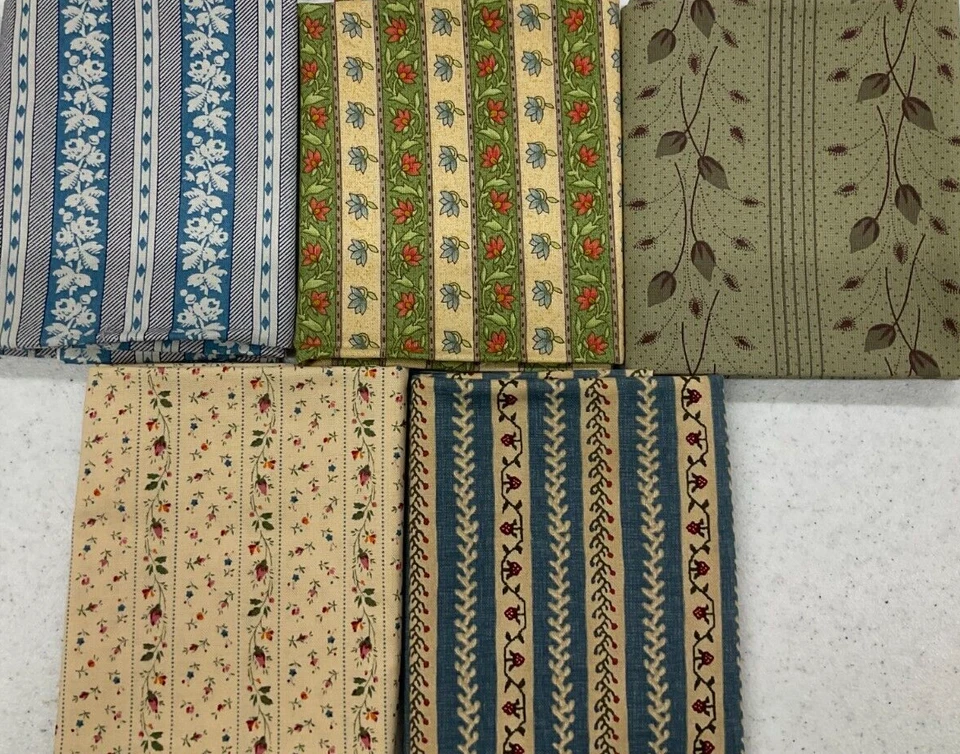 FAT QUARTER BUNDLE OF 5 - FQ1246 - STRIPED - Image 1 of 1