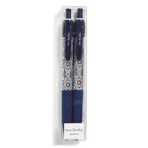 Penna Vera Bradley Click confezione due 2 medaglioni blu scuro inchiostro nero Lisbona FREDDO - Foto 1 di 4