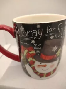 Snowman Hooray For Snow Mug. Art Deco Print Mug.B167 - Picture 1 of 12