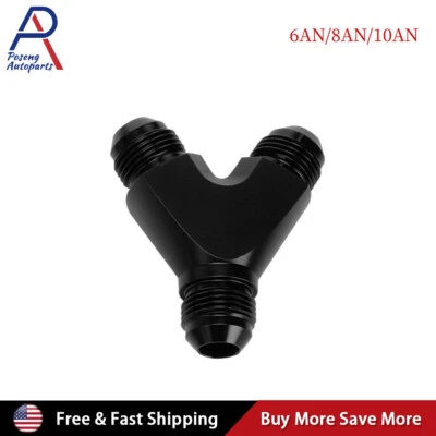 6AN 8AN 10AN Y Fuel Block Fitting Junction Coupler Adapter AN6 AN8 AN10 1PCS - Image 1 of 4