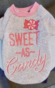 Dog Sweatshirt "SWEET AS Candy" Sweater Pet Coat XS - L  Puppy Cat Kitten Warm