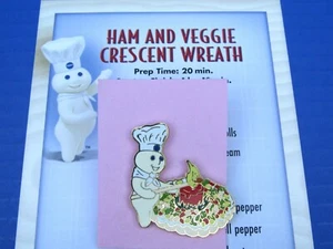 Willabee & Ward Pillsbury Doughboy Ham & Veggie Crescent Wreath Pin & Recipe FS! - Picture 1 of 4